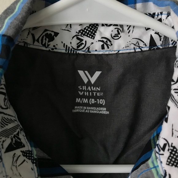 Boys Shaun White Plaid Button Short Sleeve Top - Picture 6 of 6